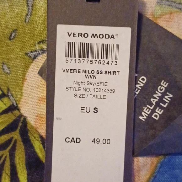Vero Moda Melfie Milo Tropical Hawaiian Print Shirt NEW - Picture 10 of 10